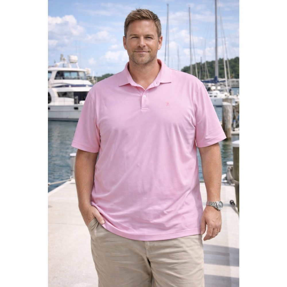 Men's Turtleson Pink Polo Shirt XL Clearance